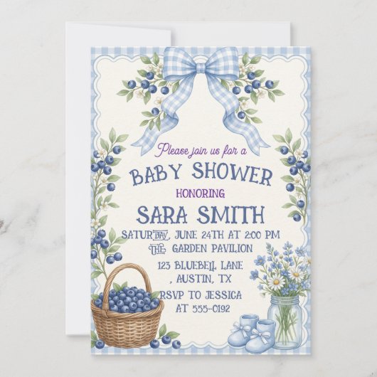 Blueberry Patch Baby Sprinkle Kaart (Voorkant)