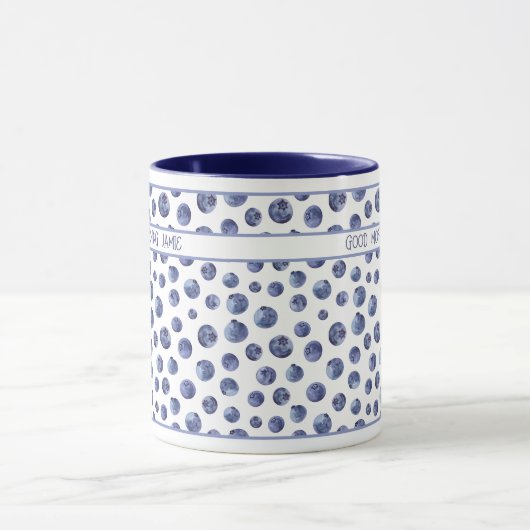 Blueberry-patroon gepersonaliseerd mug mok (Midden)