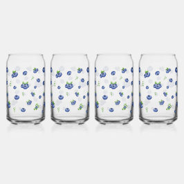 Blueberry Pattern Blikvorm Glas