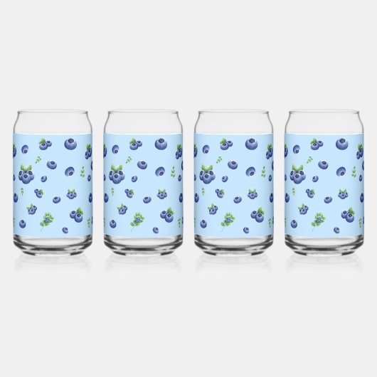 Blueberry Pattern Blikvorm Glas (Achterkant)