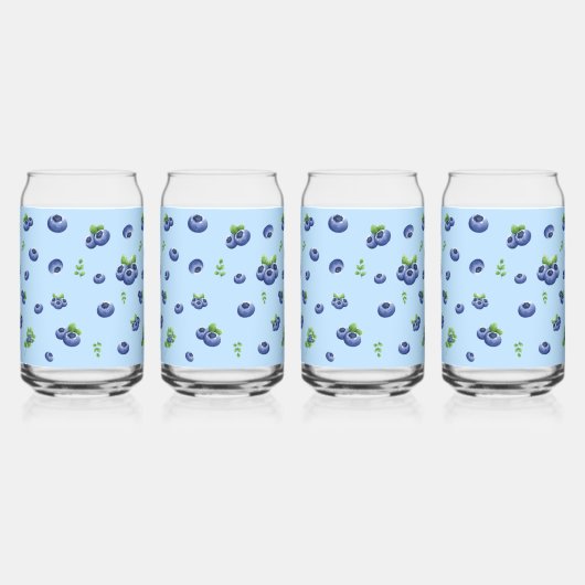Blueberry Pattern Blikvorm Glas (Links)