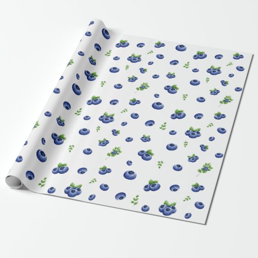Blueberry Pattern Cadeaupapier (Uitgerold)