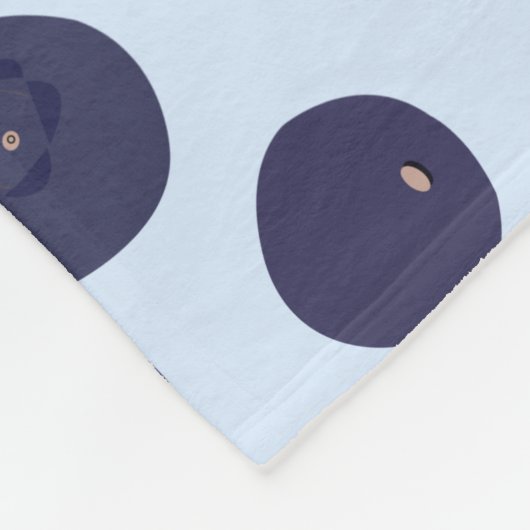 Blueberry Pattern Fleece Deken (Hoek)