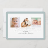 Blueberry Pattern Jongen Foto Geboorte Aankondigin Kaart (Achterkant)