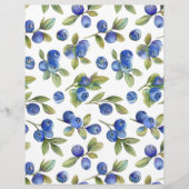 Blueberry Pattern Papieren Blad Briefpapier (Voorkant)