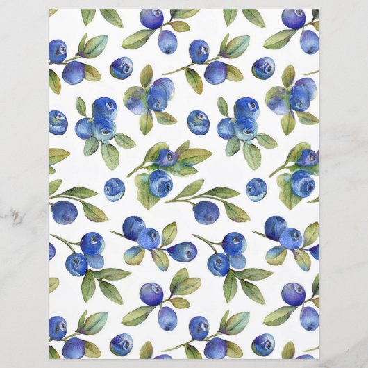  Blueberry Pattern Papieren Blad Briefpapier (Voorkant)