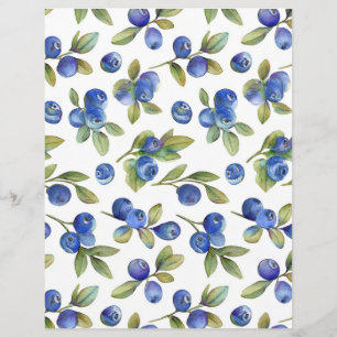Blueberry Pattern Papieren Blad Briefpapier