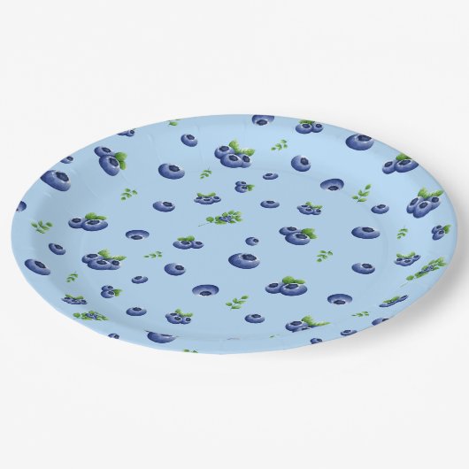 Blueberry Pattern Papieren Bordje (Gekanteld)