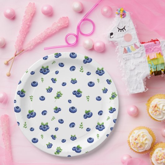 Blueberry Pattern Papieren Bordje (Feest)