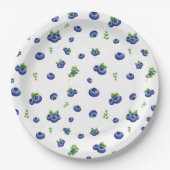 Blueberry Pattern Papieren Bordje (Voorkant)