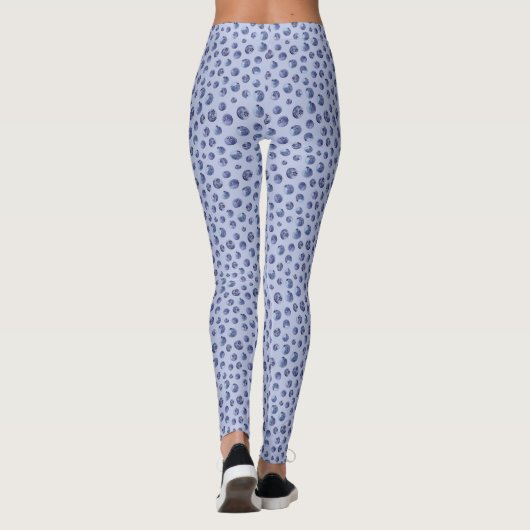 Blueberry Pattern Periwinkle Blue Summer Leggings (Achterkant)