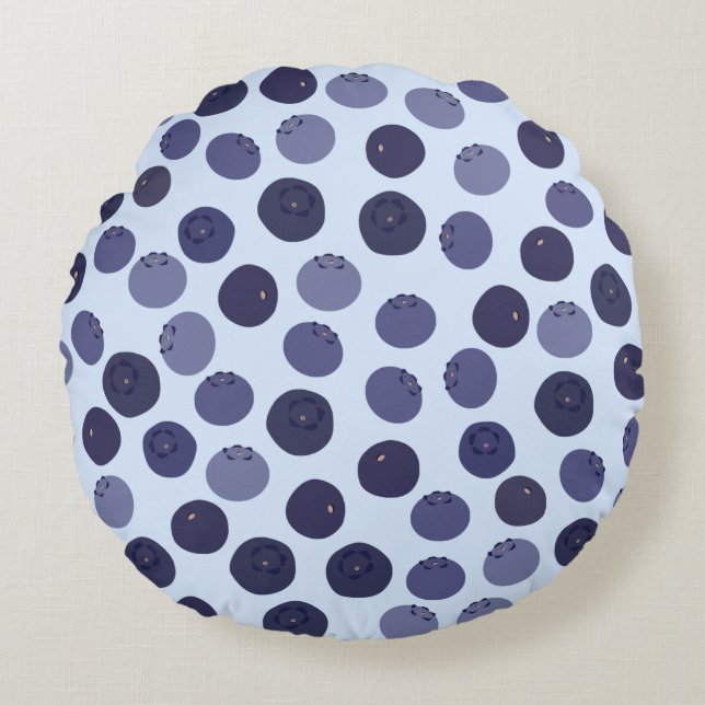 Blueberry Pattern Rond Kussen (Voorkant)
