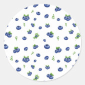 Blueberry Pattern Ronde Sticker (Voorkant)