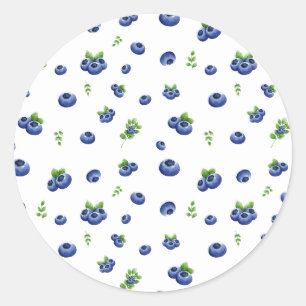 Blueberry Pattern Ronde Sticker
