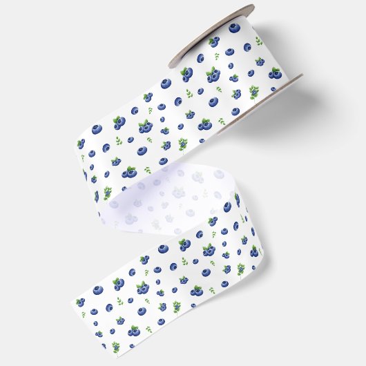Blueberry Pattern Satijnen Lint (Achterkant)
