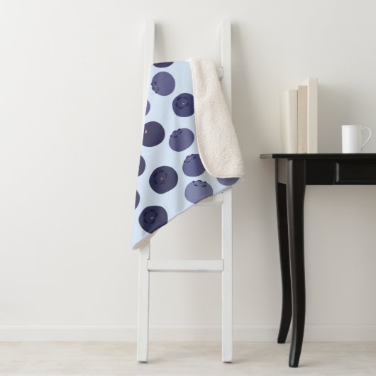 Blueberry Pattern Sherpa Deken (In situ)