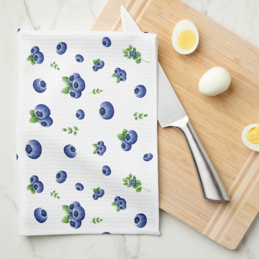 Blueberry Pattern Theedoek (Quarter Fold)