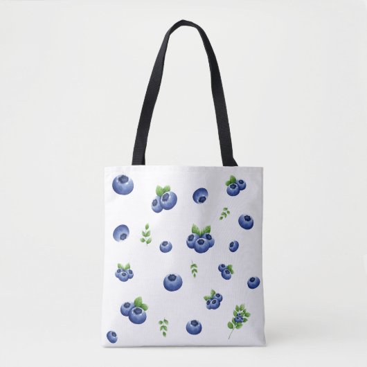 Blueberry Pattern Tote Bag (Voorkant)