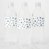 Blueberry Pattern Waterfles Etiket (Flessen)