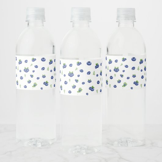 Blueberry Pattern Waterfles Etiket (Flessen)