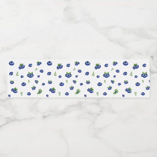 Blueberry Pattern Waterfles Etiket (Enkel label)