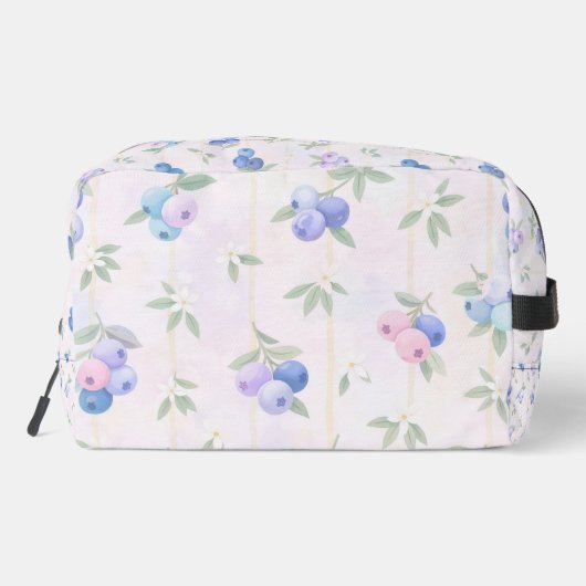 blueberry pattern with leaves toilettasje (Achterkant)