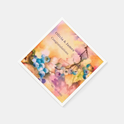 Blueberry Personalizable Napkin — Names, Event Servet (Hoek)