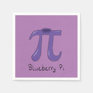 Blueberry Pi Cute Wiskunde Pi Day Party Napkins Servet