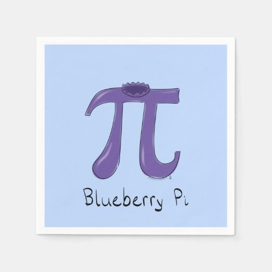 Blueberry Pi Cute Wiskunde Pi Day Party Napkins Servet (Voorkant)