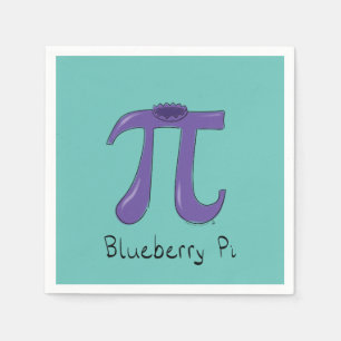 Blueberry Pi Cute Wiskunde Pi Day Party Napkins Servet
