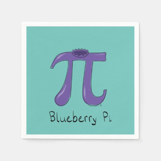 Blueberry Pi Cute Wiskunde Pi Day Party Napkins Servet (Voorkant)