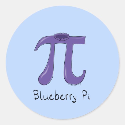Blueberry Pi Cute Wiskunde Pi Day Stickers (Voorkant)