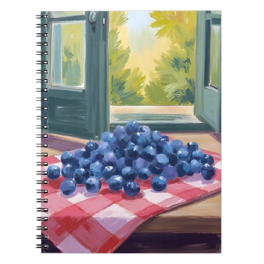 Blueberry Picking | Fruit Watercolor Blueberries Notitieboek (Voorkant)