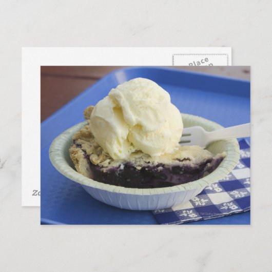 Blueberry pie a la mode briefkaart (Voorkant / Achterkant)