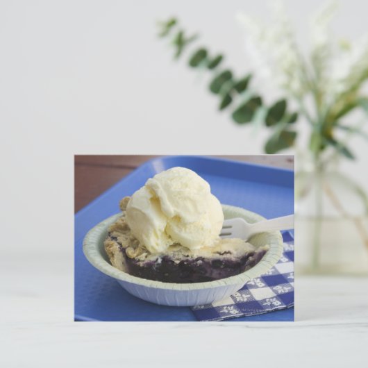 Blueberry pie a la mode briefkaart (Staand voorkant)