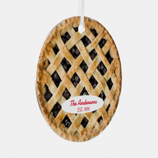 Blueberry Pie Baker Gepersonaliseerd Metalen Ornament (Voorkant Rechts)