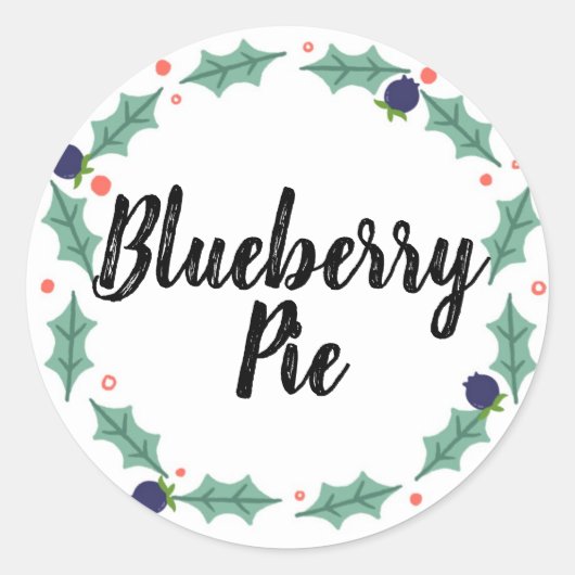Blueberry Pie Eetlabels Ronde Sticker (Voorkant)