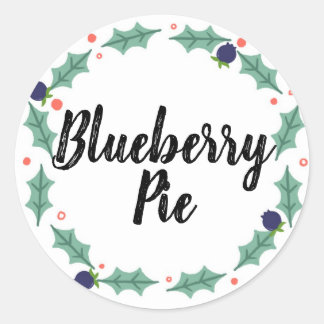 Blueberry Pie Eetlabels Ronde Sticker