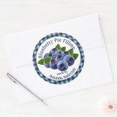 Blueberry Pie Filling Plaid 3" Cirkel Voedseletike Ronde Sticker (Envelop)