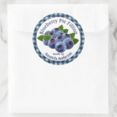 Blueberry Pie Filling Plaid 3" Cirkel Voedseletike Ronde Sticker (Tas)