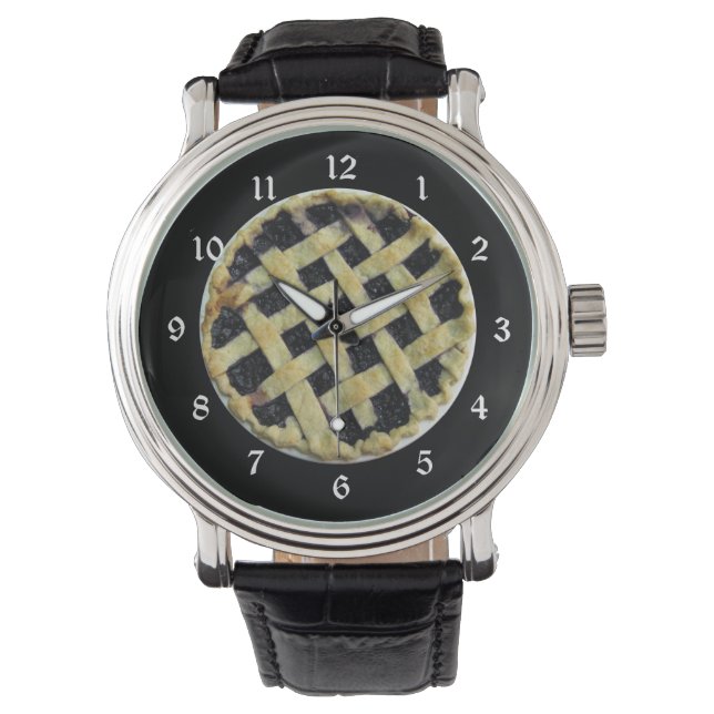Blueberry Pie Fun Novelty Watch Horloge (Voorkant)