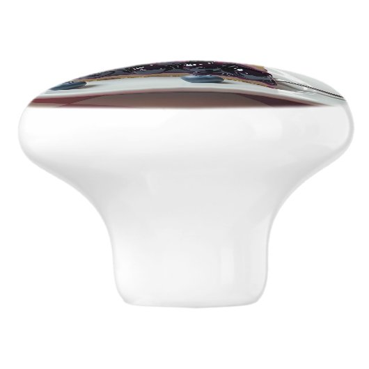 Blueberry Pie, Ice Cream & Coffee Keramische Knop (Zijkant)