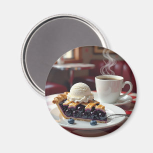 Blueberry Pie, ijs en koffie Magneet