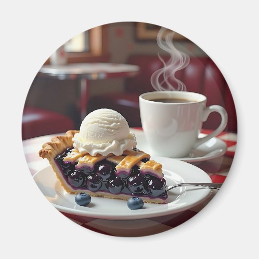 Blueberry Pie, ijs en koffie Magneet (Voorkant)