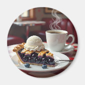 Blueberry Pie, ijs en koffie Magneet (Voorkant)