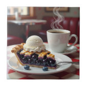 Blueberry Pie, ijs en koffie Tegeltje (Voorkant)