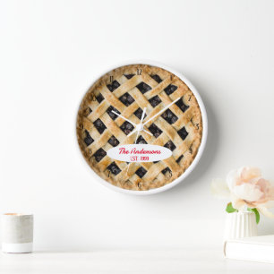 Blueberry Pie O'Clock Personalized Clock
