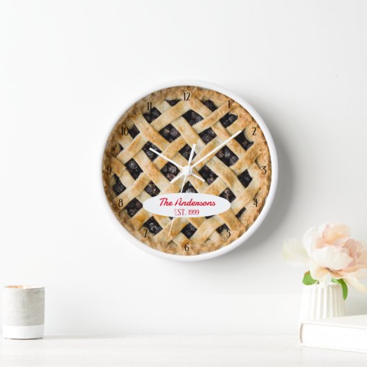 Blueberry Pie O'Clock Personalized Clock (Huis)