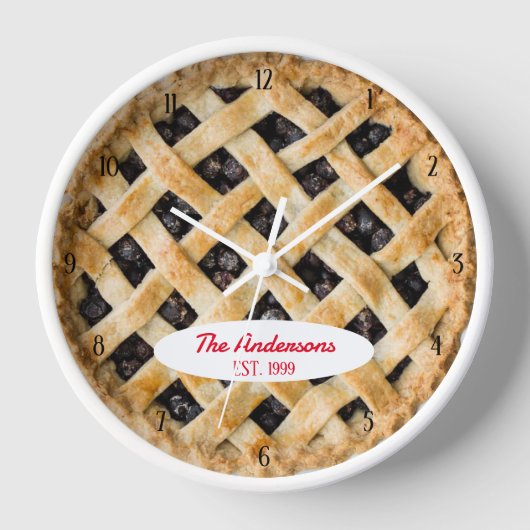 Blueberry Pie O'Clock Personalized Clock (Voorkant)