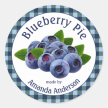 Blueberry Pie Plaid 3" Cirkel Voedseletiket